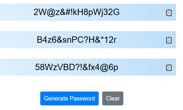 password generator interface